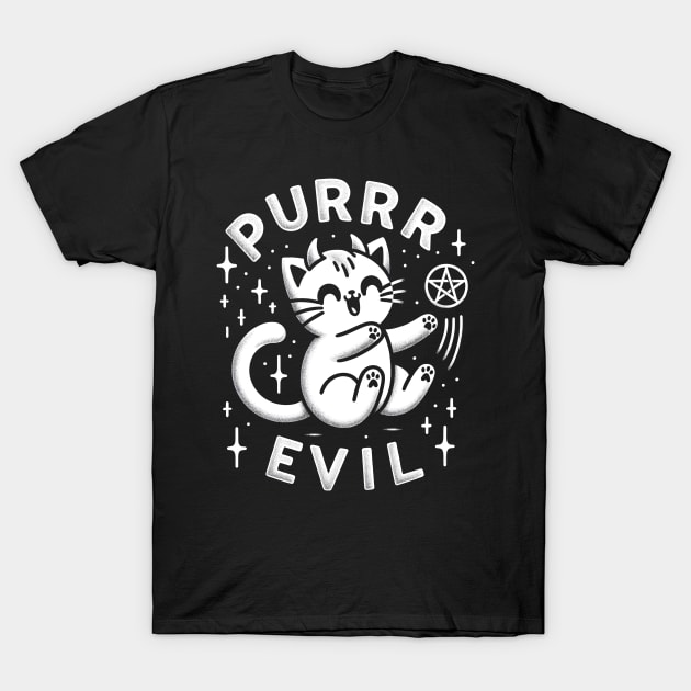 Pure Evil Satanic Cat T-Shirt by Tshirt Samurai